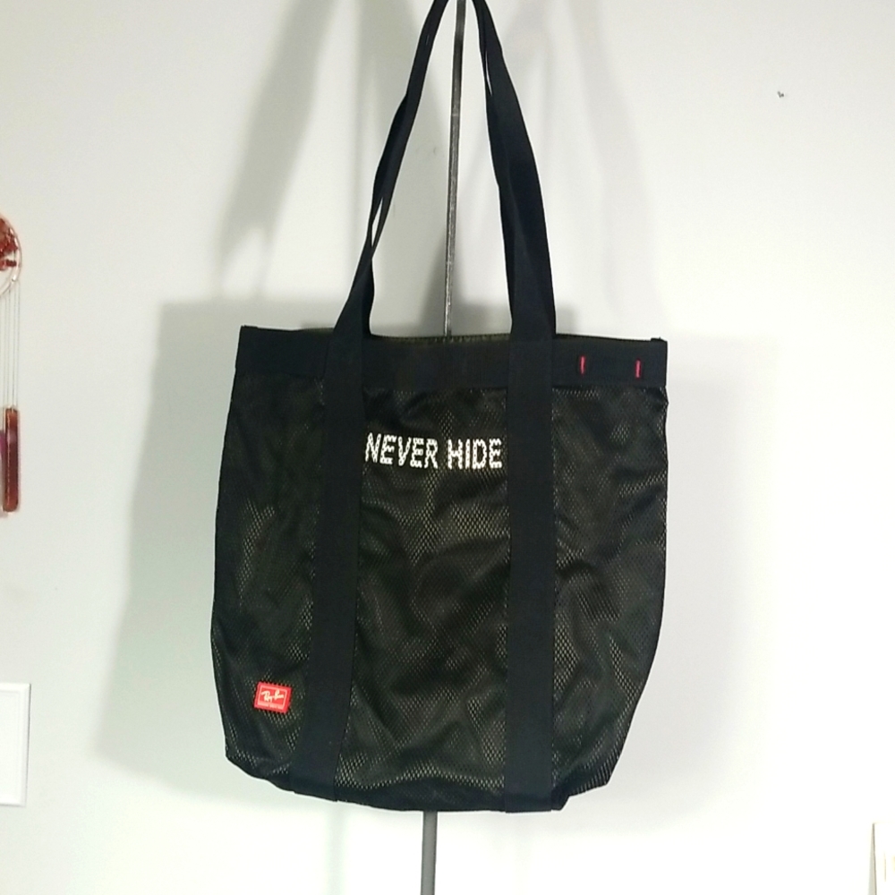 RAY BAN NEVER HIDE BLACK MESH TOTE - Picture 1 of 7